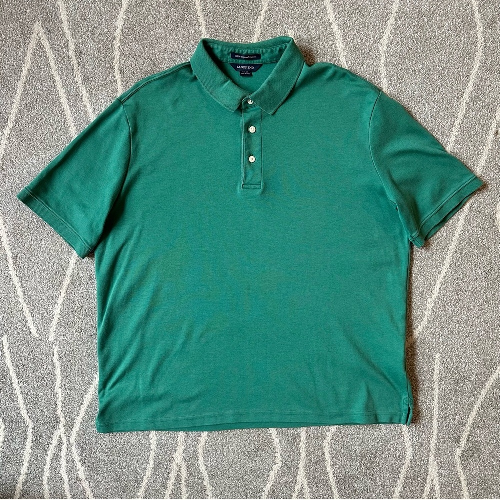 Lands’ End Green Supima Cotton Classic Polo Shirt